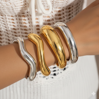 Fashion Exaggerated Irregular Bracelets for Women Simple Hip Hop Rock Personality Plastic Cuff Bangle Trendy Jewelry