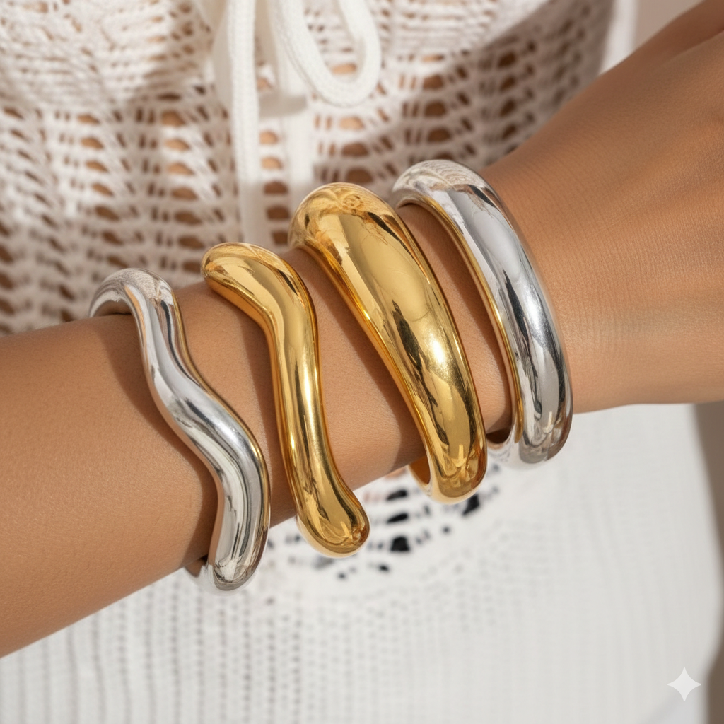 Fashion Exaggerated Irregular Bracelets for Women Simple Hip Hop Rock Personality Plastic Cuff Bangle Trendy Jewelry